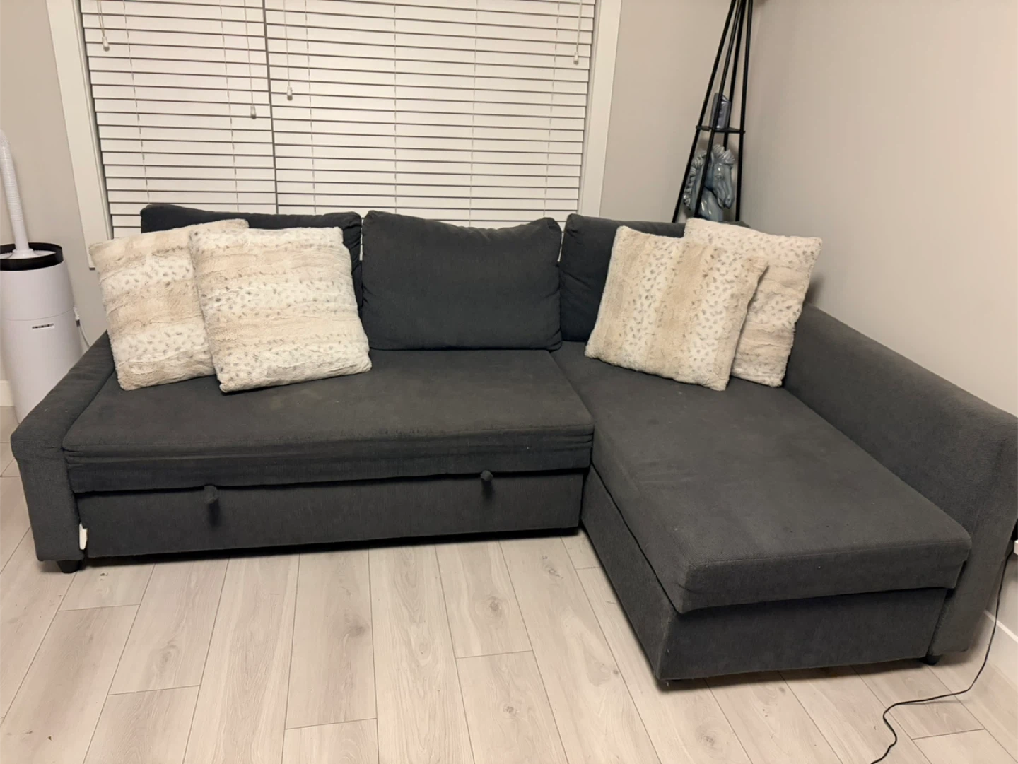 Grey  Ikea Sectional Sofa with Pull-Out Bed - photo 2