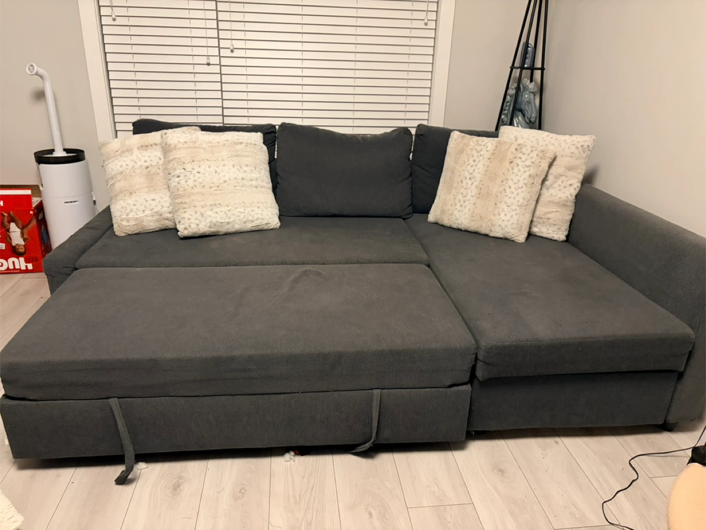 Grey  Ikea Sectional Sofa with Pull-Out Bed - photo 5
