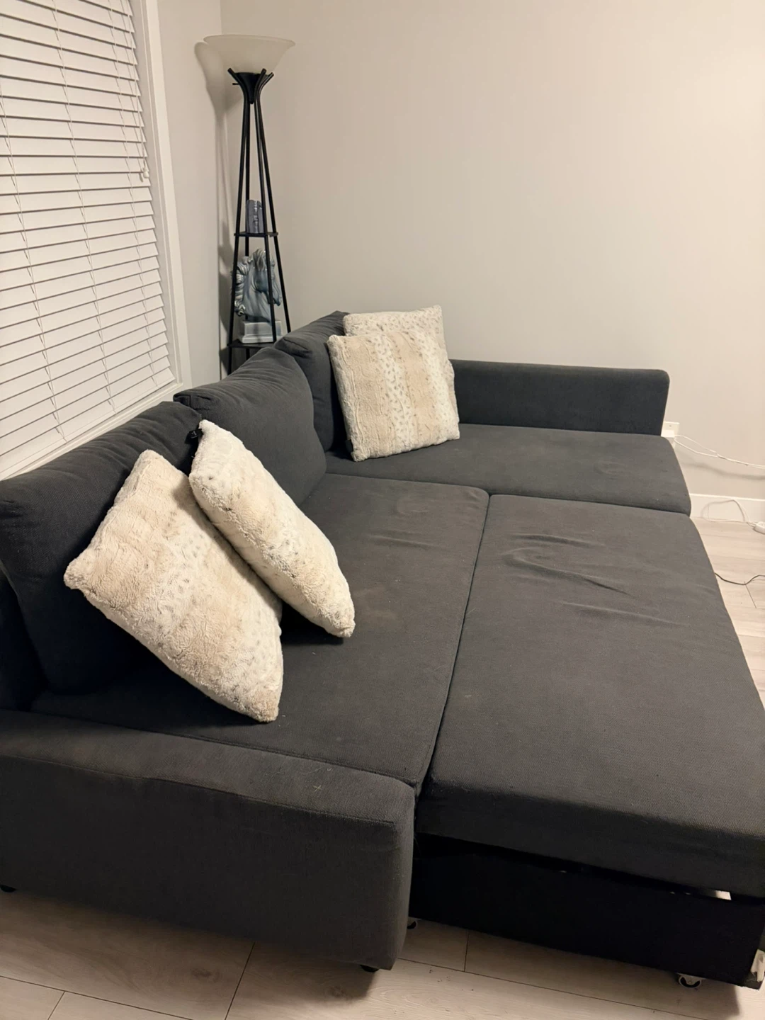 Grey  Ikea Sectional Sofa with Pull-Out Bed - photo 3