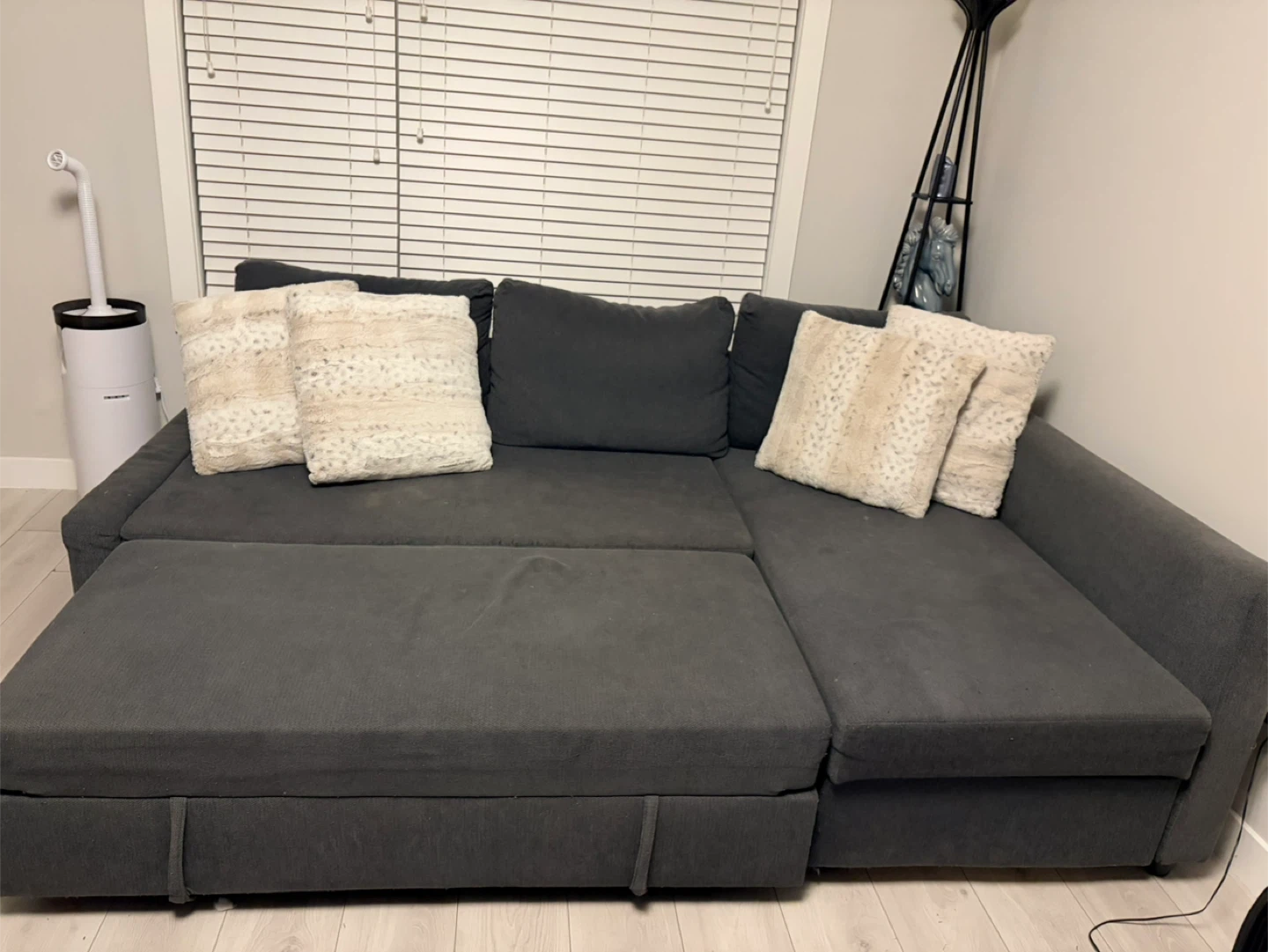 Grey  Ikea Sectional Sofa with Pull-Out Bed - photo 4