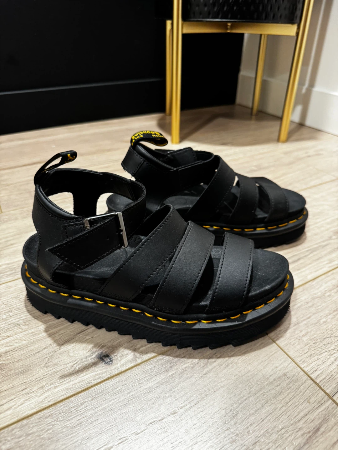 Dr. Martens Black Leather Sandals