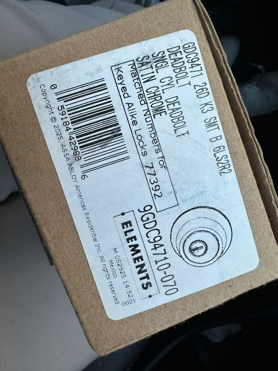 New Weiser Elements Satin Chrome Deadbolt with Key image indicator(3)