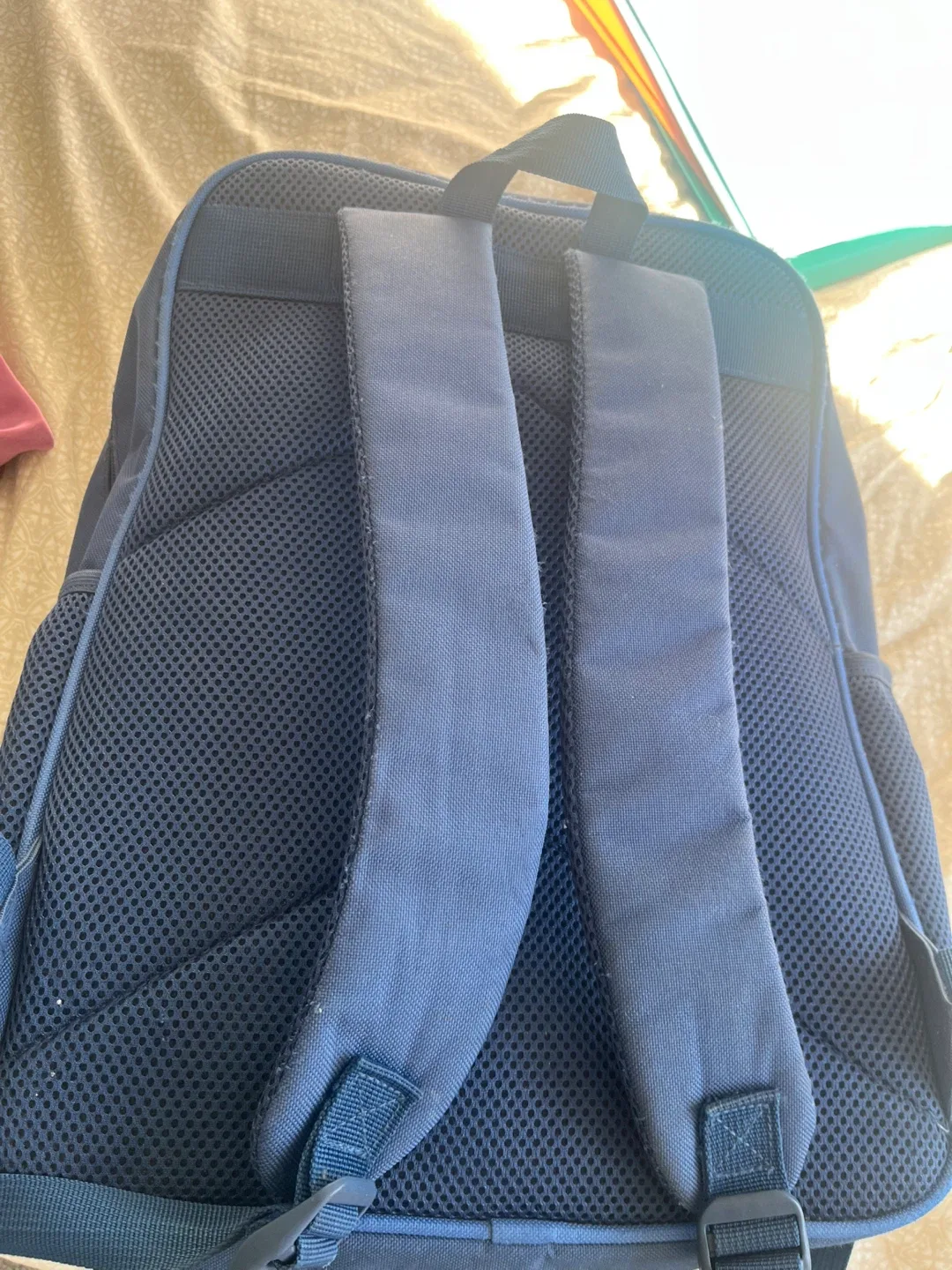 Blue Backpack with 'M' Patch image indicator(3)
