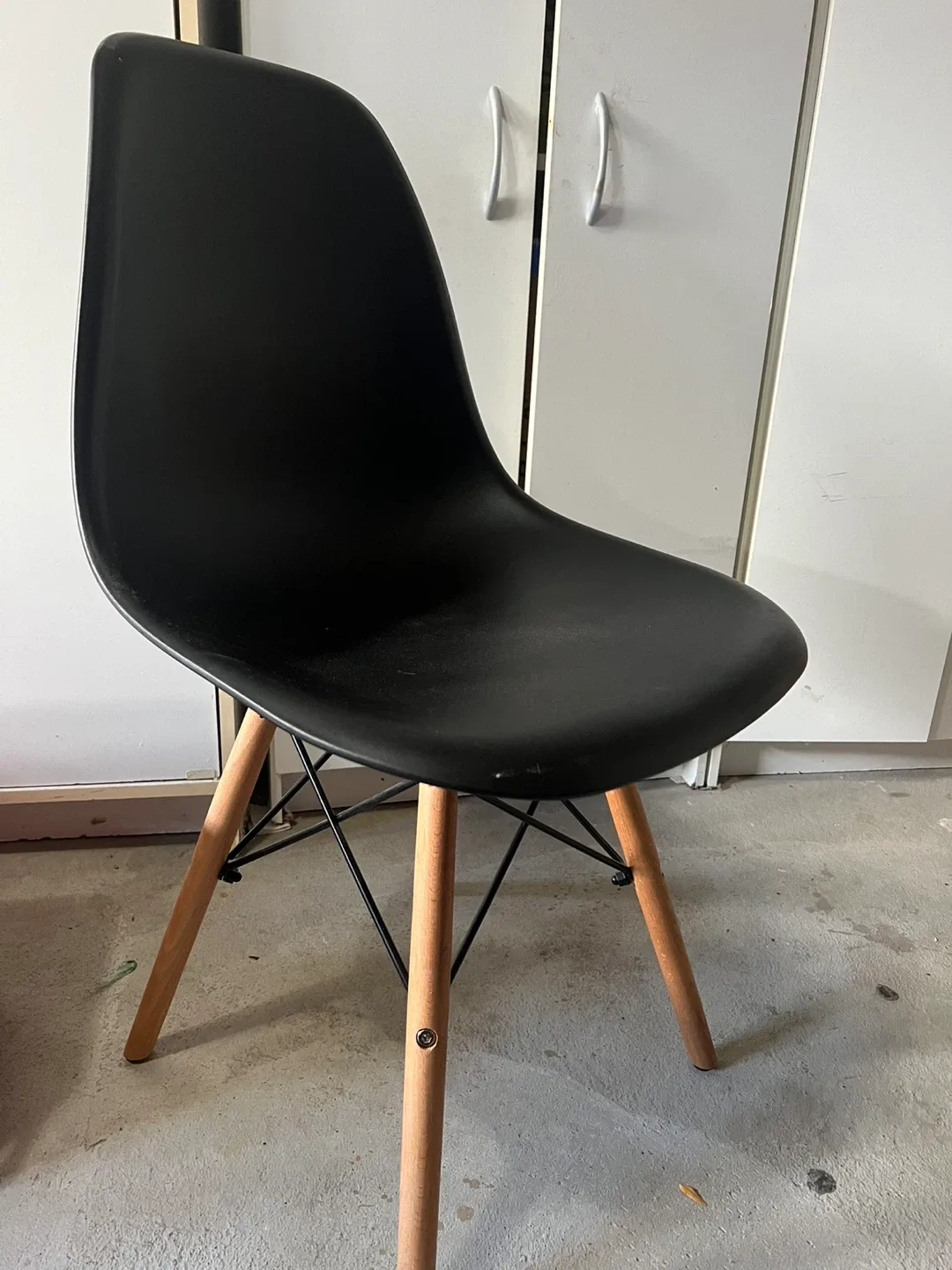 Six (6) Black Eames Style Dining Chairs