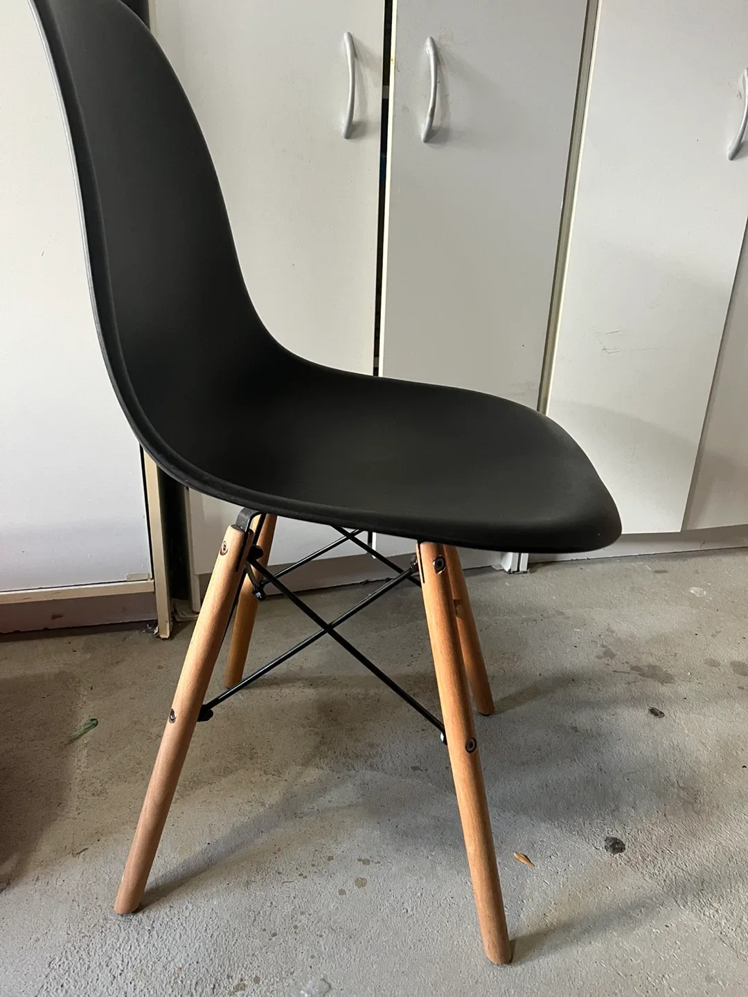Six (6) Black Eames Style Dining Chairs image indicator(2)