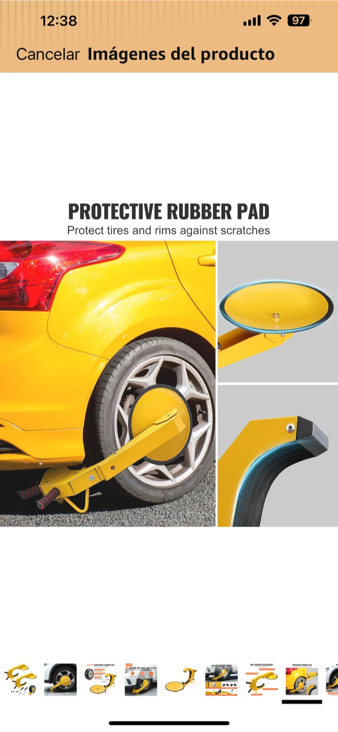 VEVOR Wheel Lock Tire Clamp - Yellow - photo 5