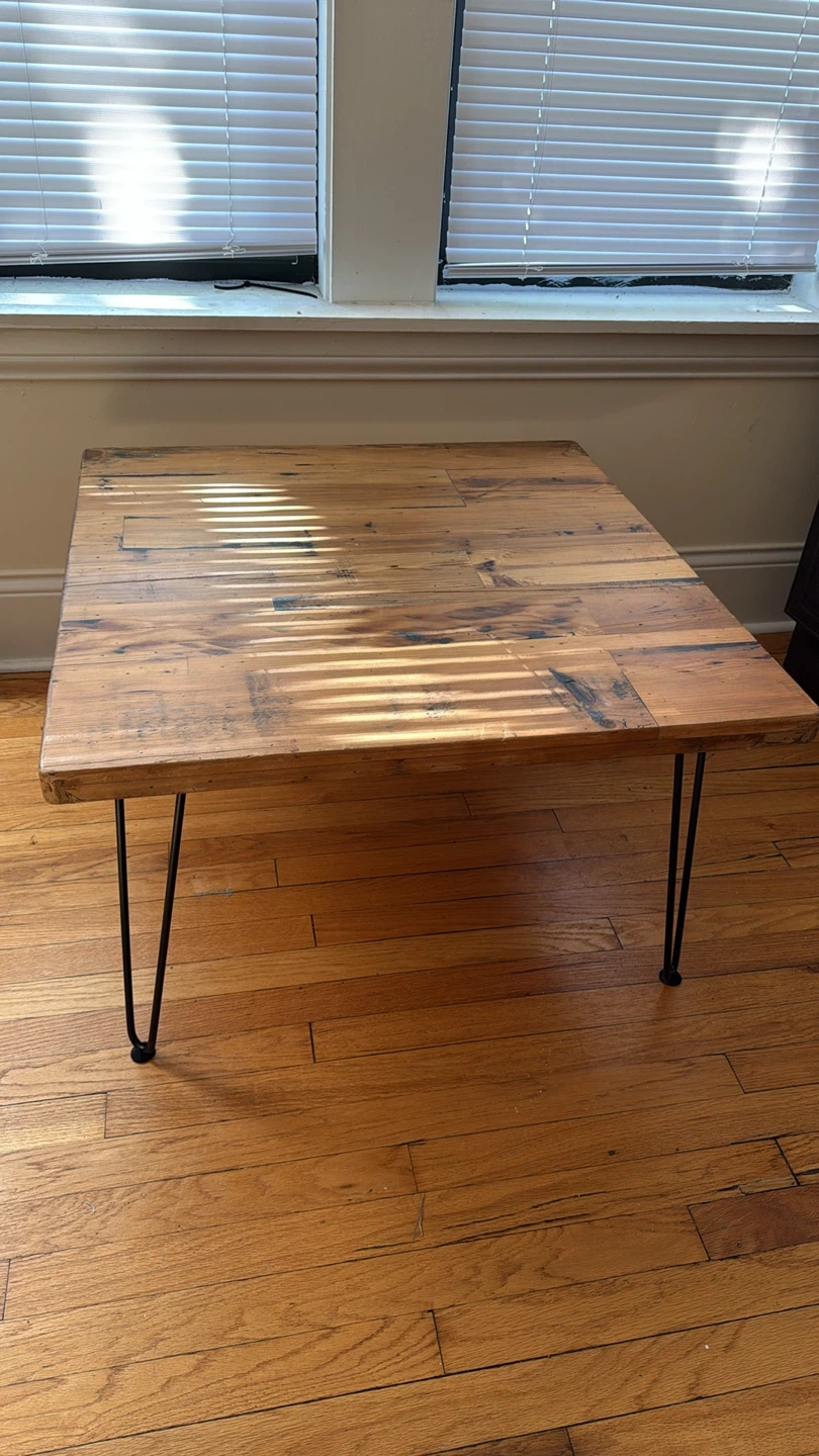 Wood Coffee Table with Hairpin Legs