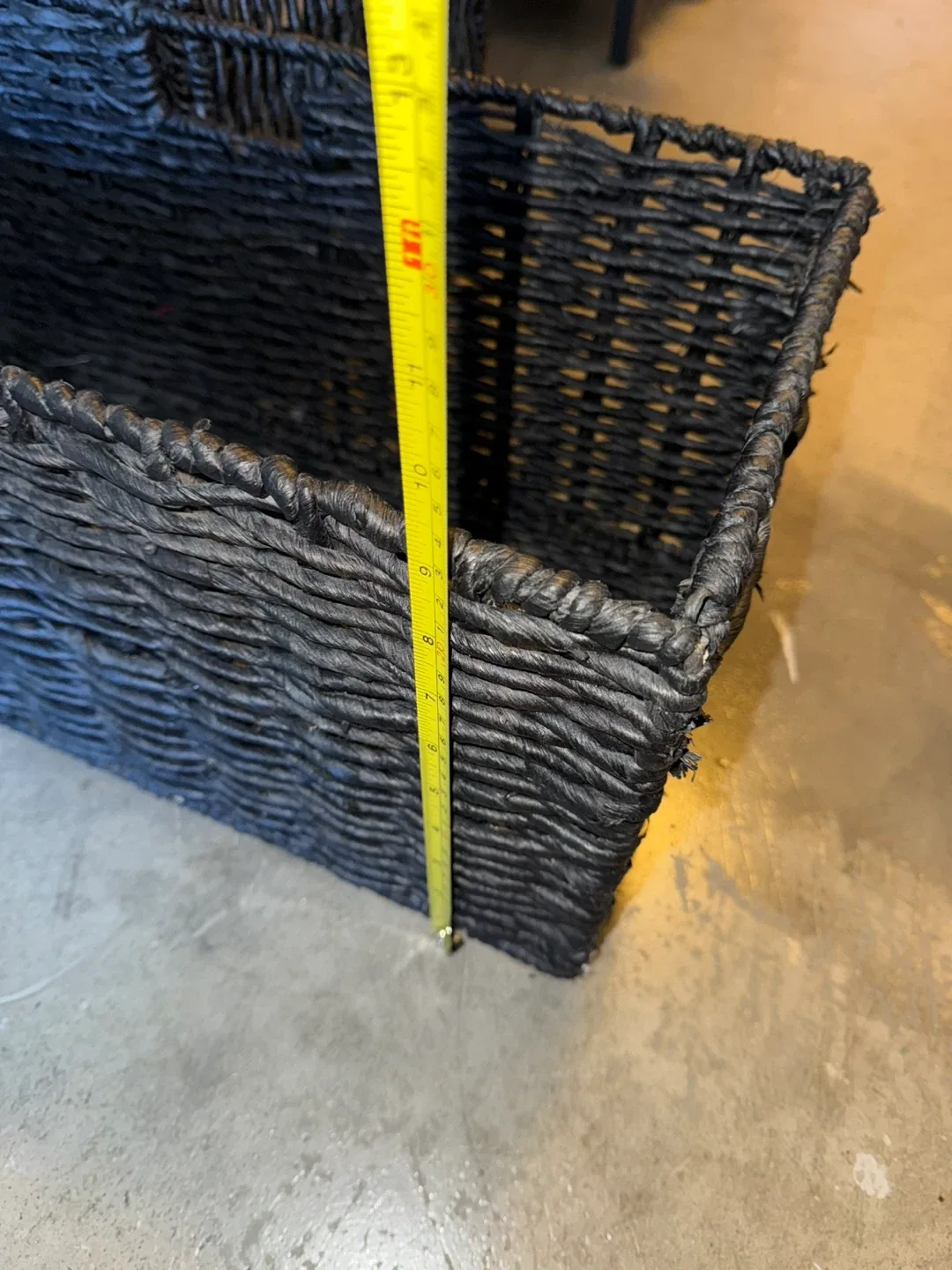 2 Rectangle Handmade Twisted Wicker Baskets Organization Bins image indicator(6)