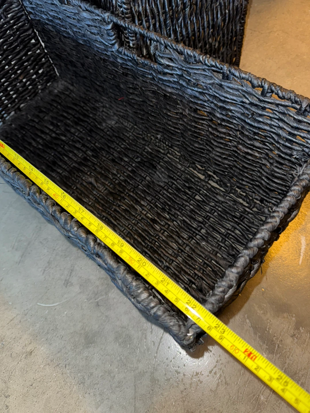 2 Rectangle Handmade Twisted Wicker Baskets Organization Bins - photo 4
