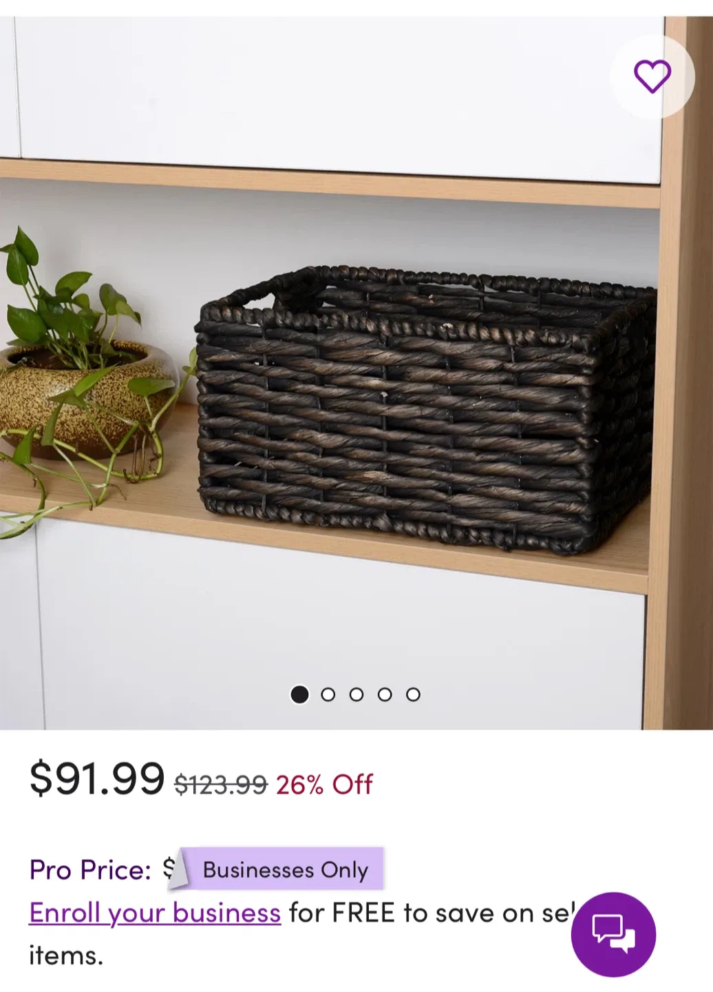 2 Rectangle Handmade Twisted Wicker Baskets Organization Bins image indicator(8)