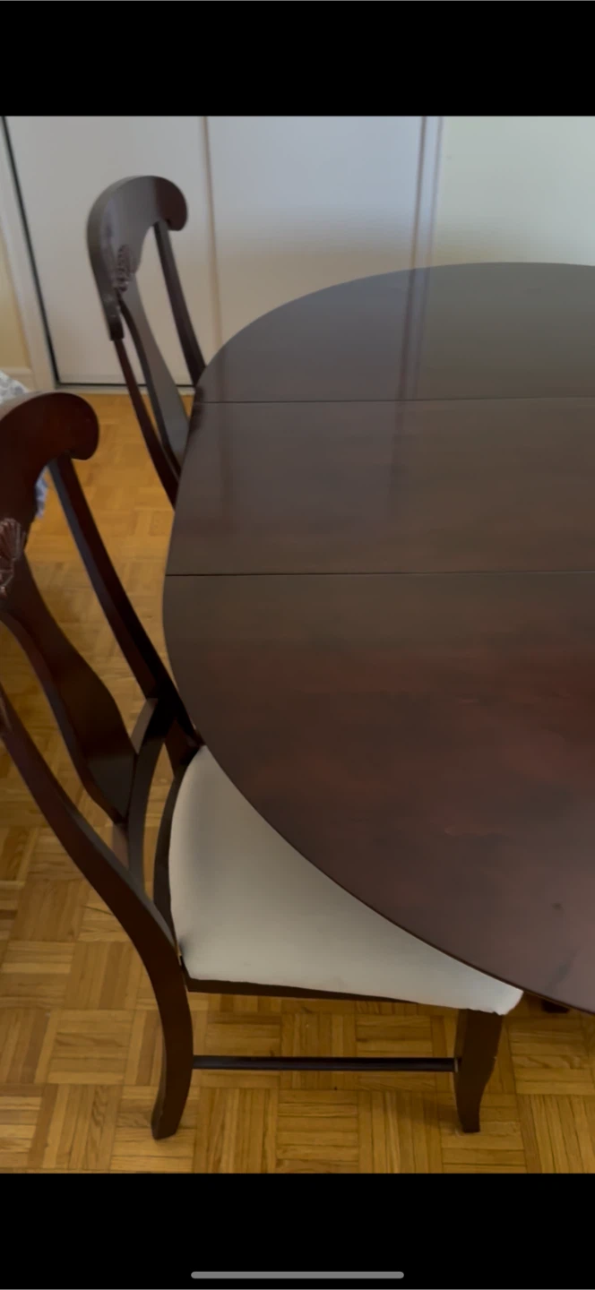 Dining Table with 4 Chairs - Dark Wood - photo 2