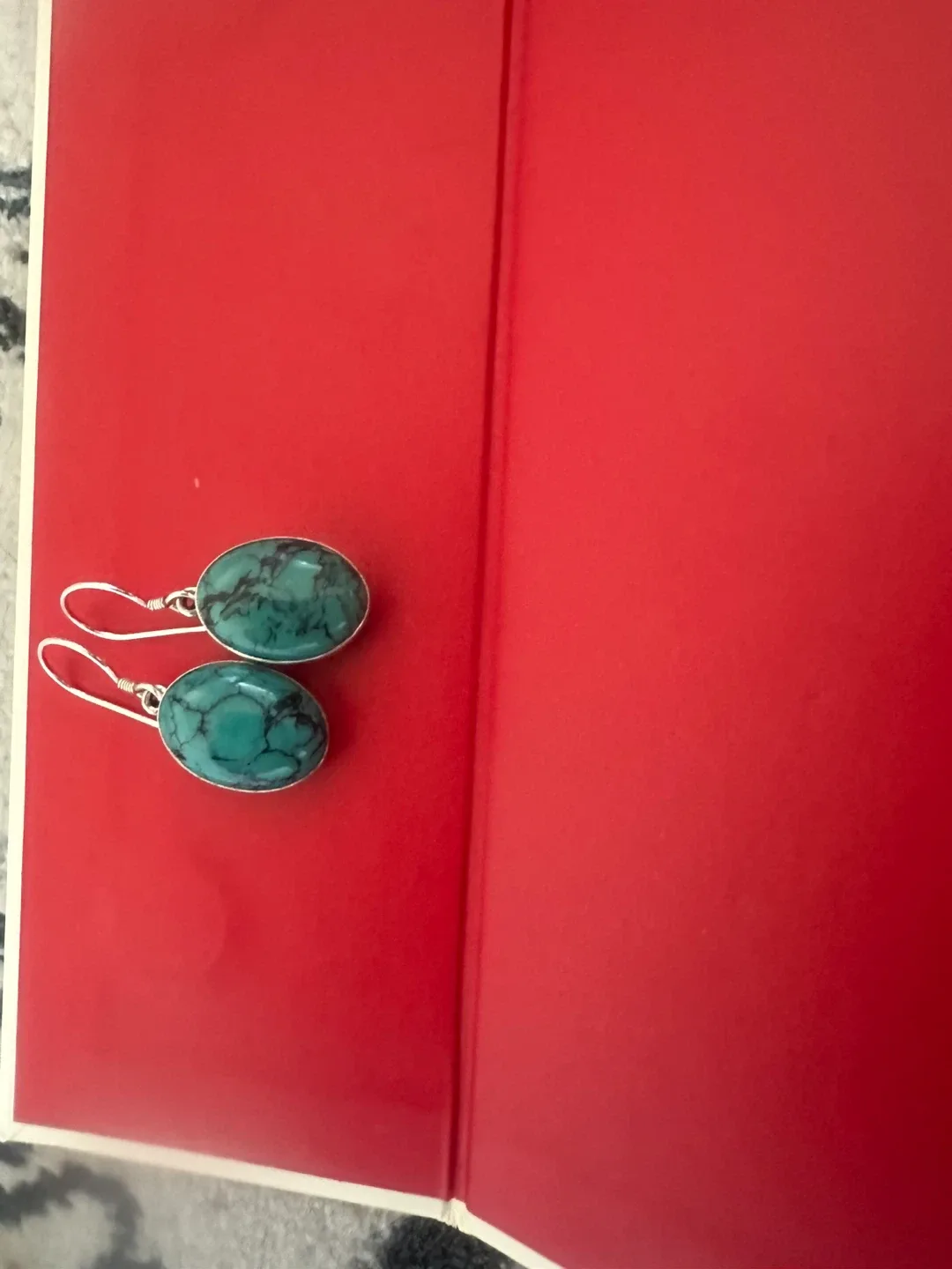 Turquoise Stone Silver Earrings image indicator(2)