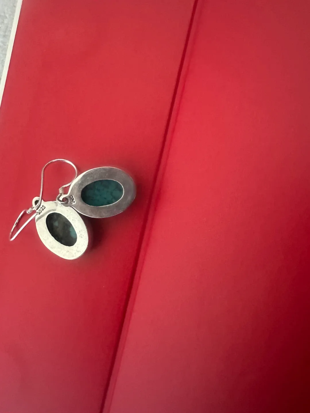 Turquoise Stone Silver Earrings