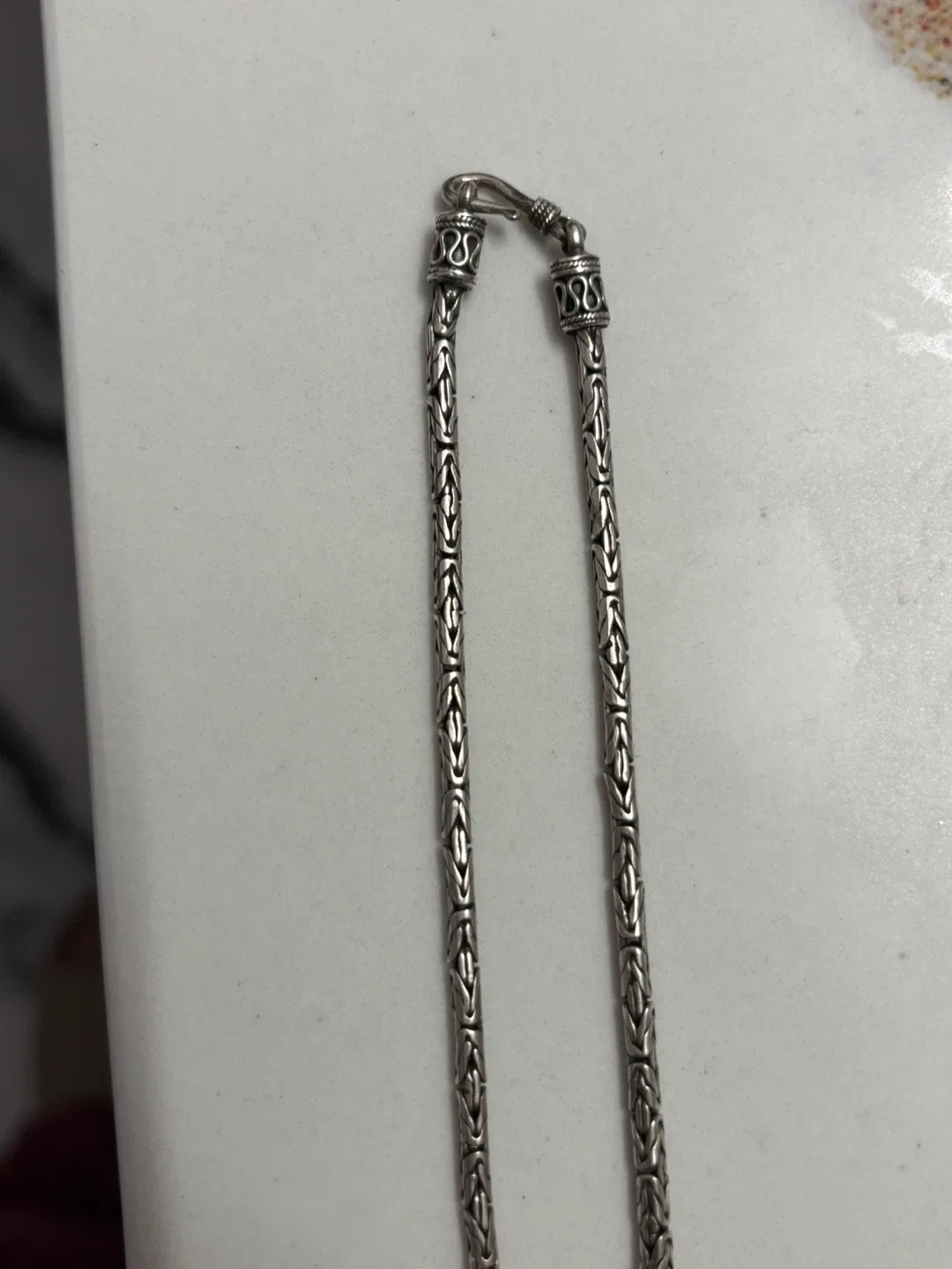 .925 silver 24 inch Byzantine link necklace image indicator(4)