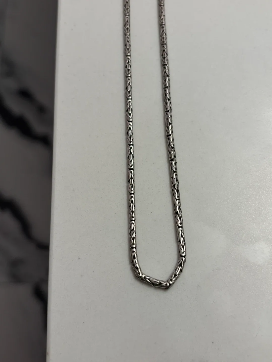 .925 silver 24 inch Byzantine link necklace image indicator(2)