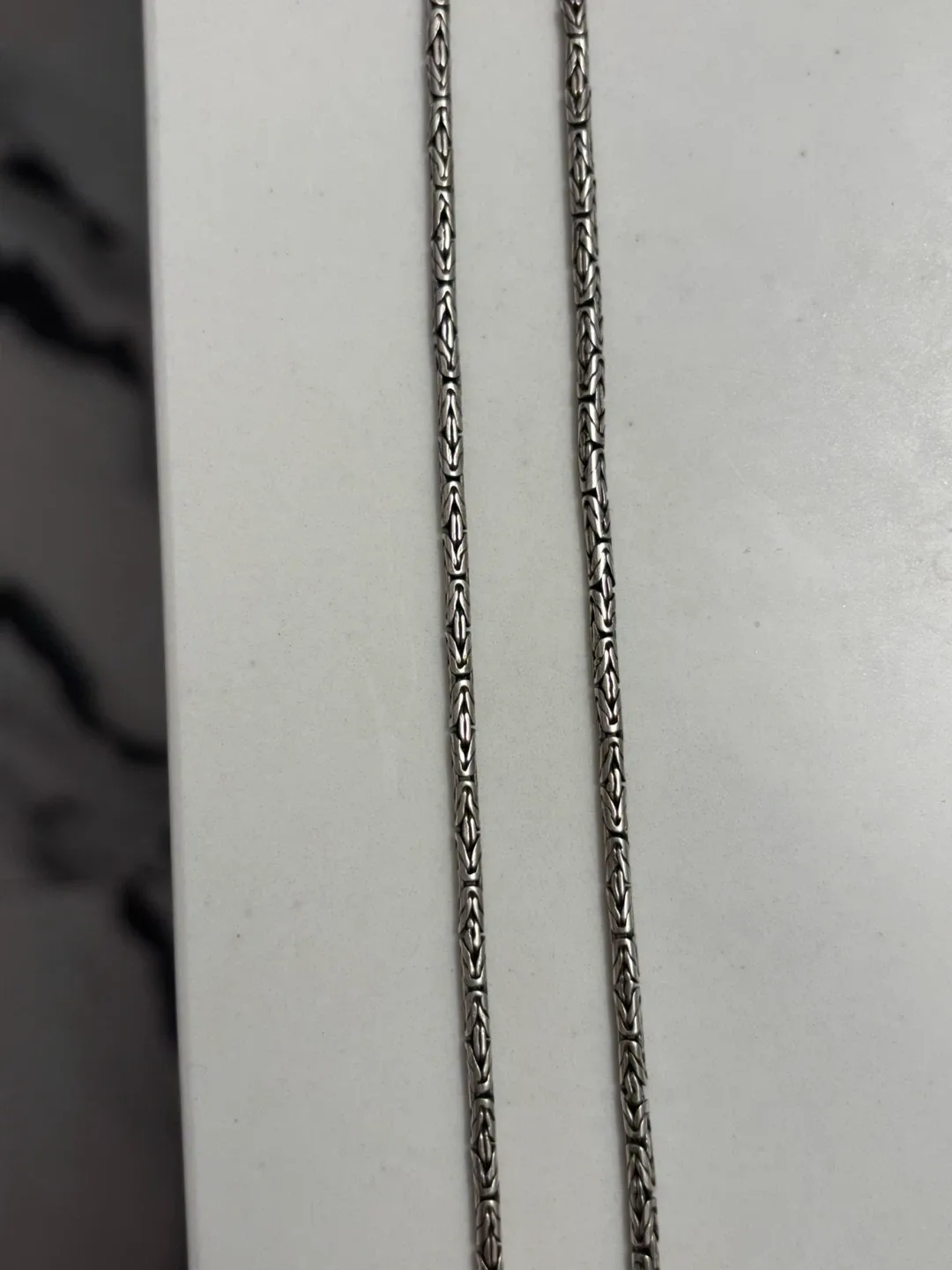.925 silver 24 inch Byzantine link necklace image indicator(3)