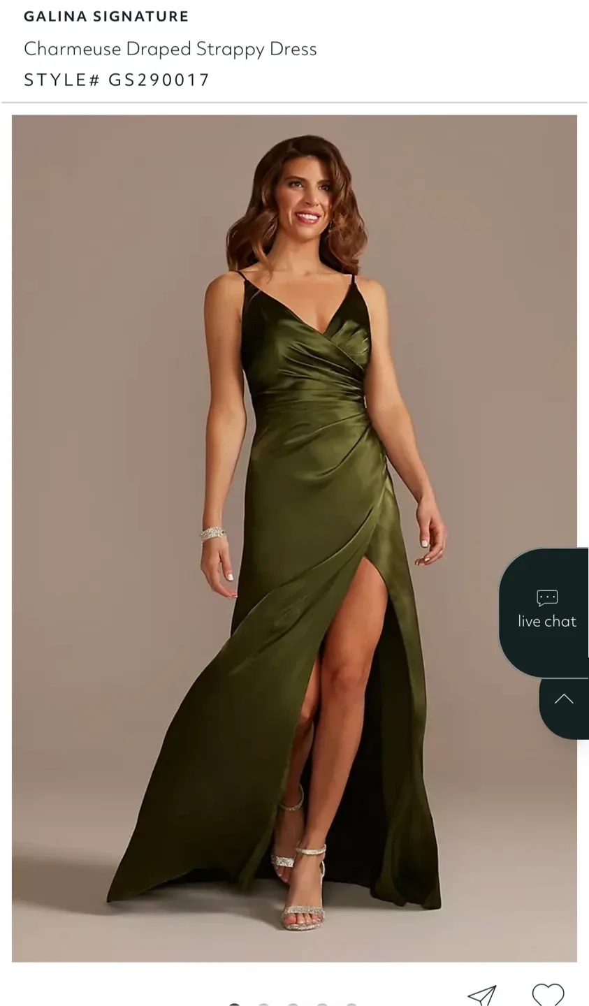 Galina Signature Charmeuse Draped Strappy Dress - Size 14 image indicator(4)