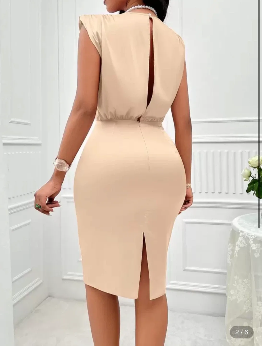 Draped Sleeveless Dress image indicator(4)