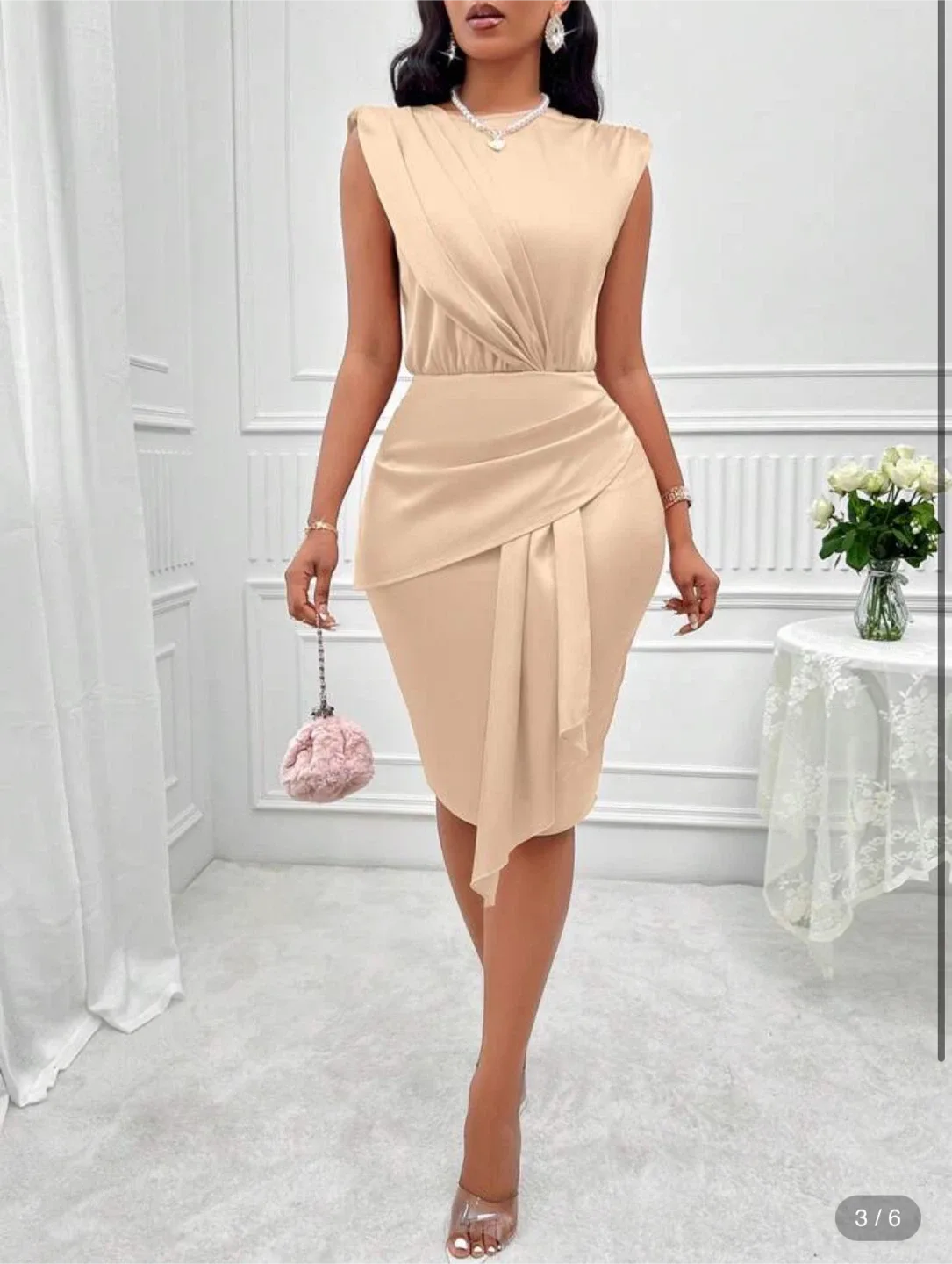 Draped Sleeveless Dress image indicator(3)