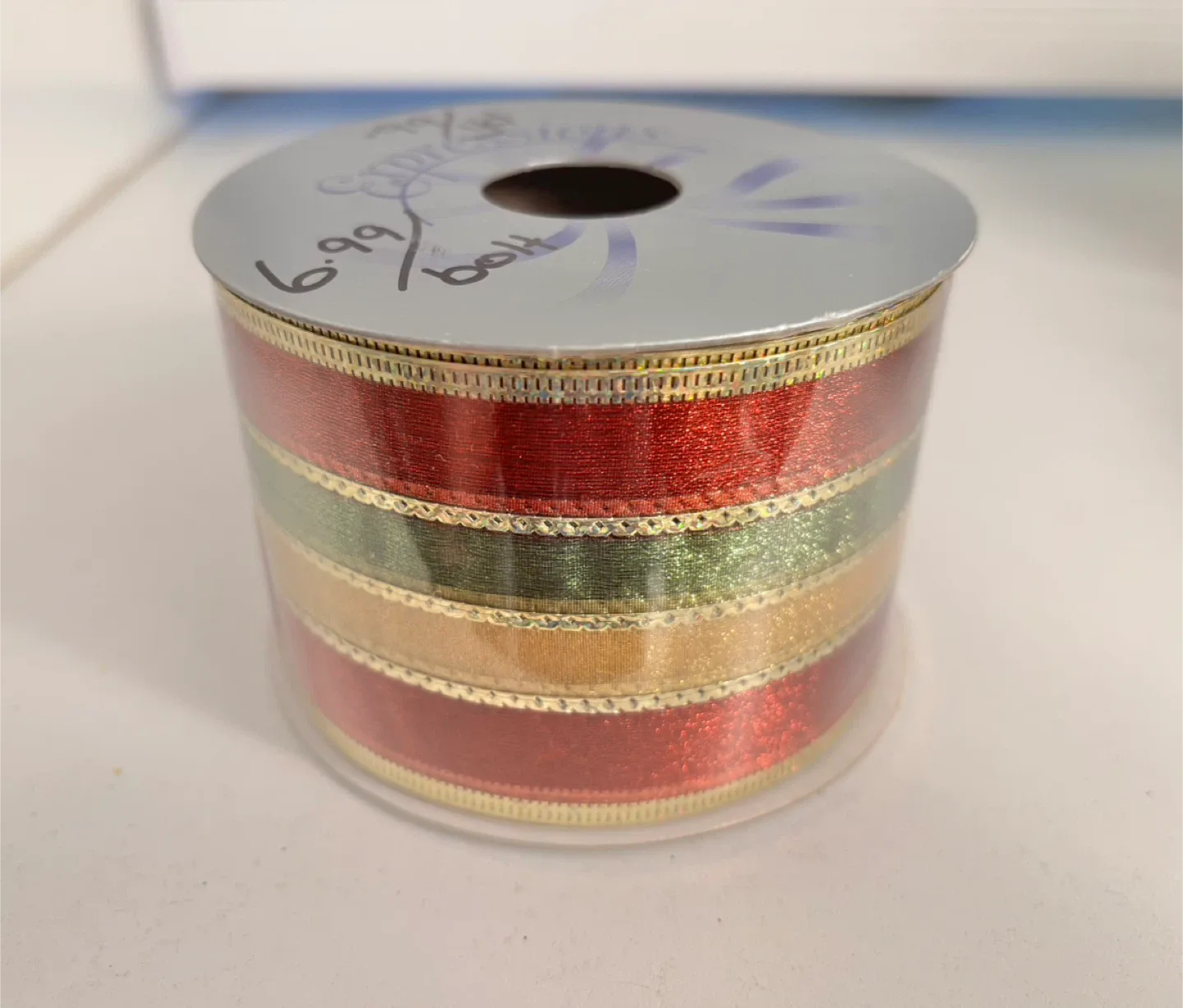 Holiday Ribbon Wide Wire Rolls New except Red Leaves image indicator(4)