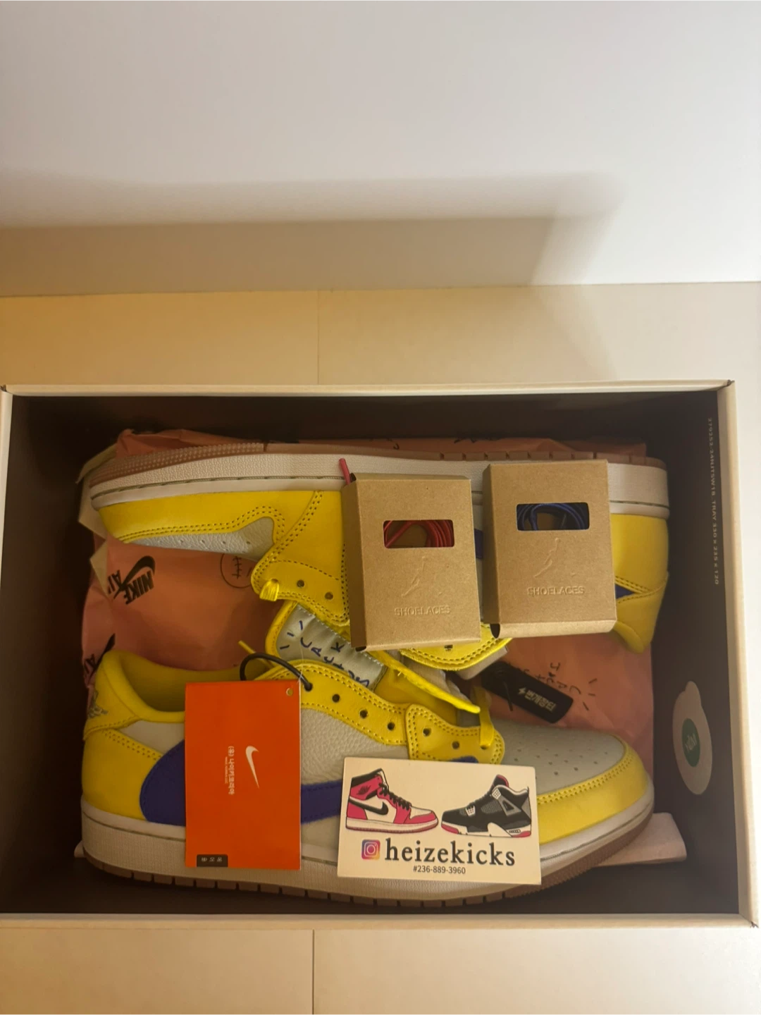 Jordan 1 Low Travis Scott Canari size 11.5W 10M - photo 2