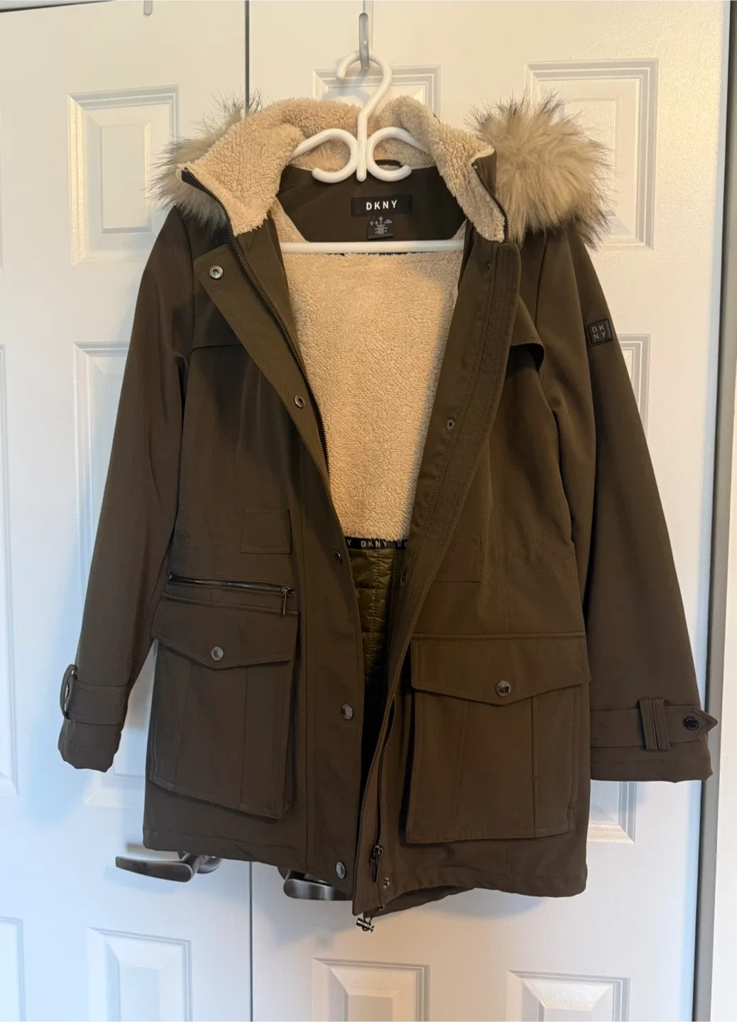 DKNY Women’s Parka w/ Faux Fur Hood image indicator(2)