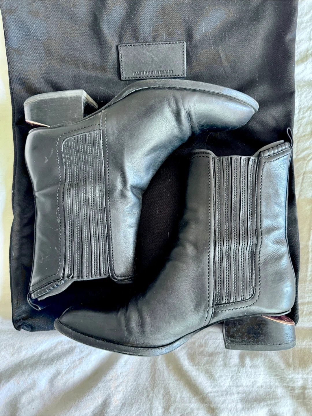 Alexander Wang Black Leather Boots w/ Rose Gold 38/8US - photo 2