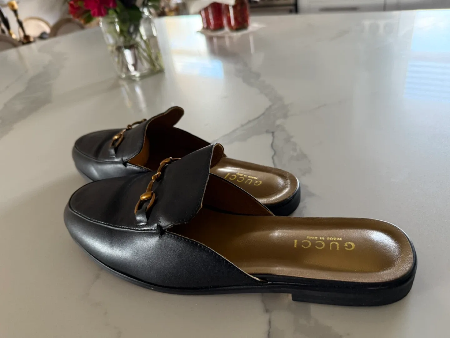 Gucci Black Leather Horsebit Mules image indicator(2)