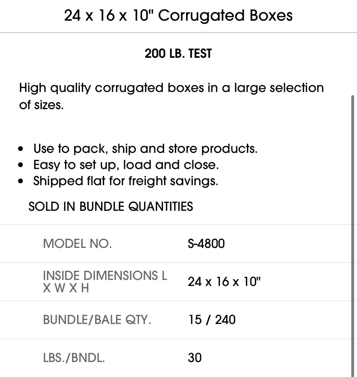 2 counts: 24x16x10" Corrugated Boxes - Model S-4800 - photo 2