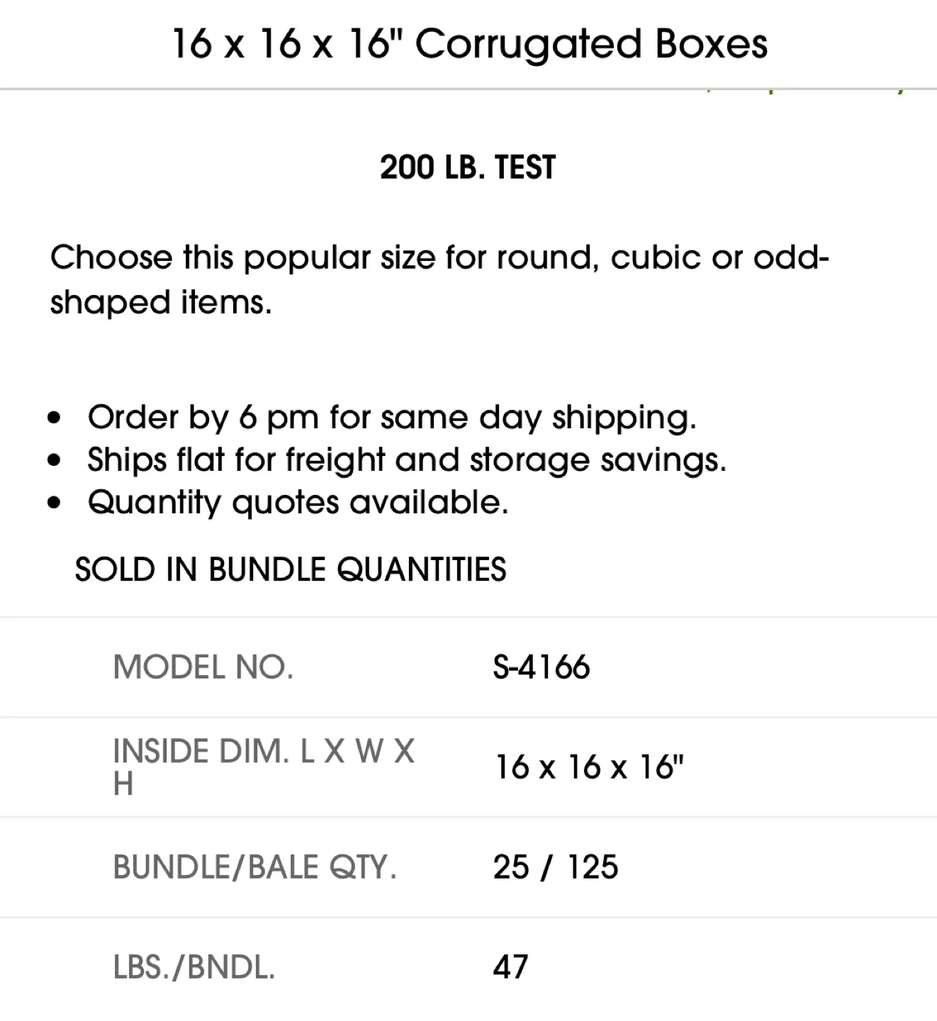 2 counts: 16x16x16" Corrugated Boxes, Model S-4166 image indicator(2)