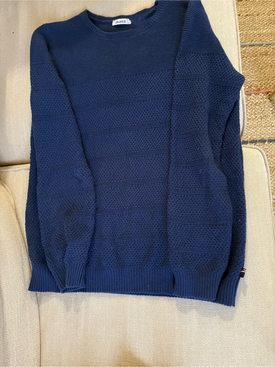 Okaidi Navy Blue Cotton Sweater