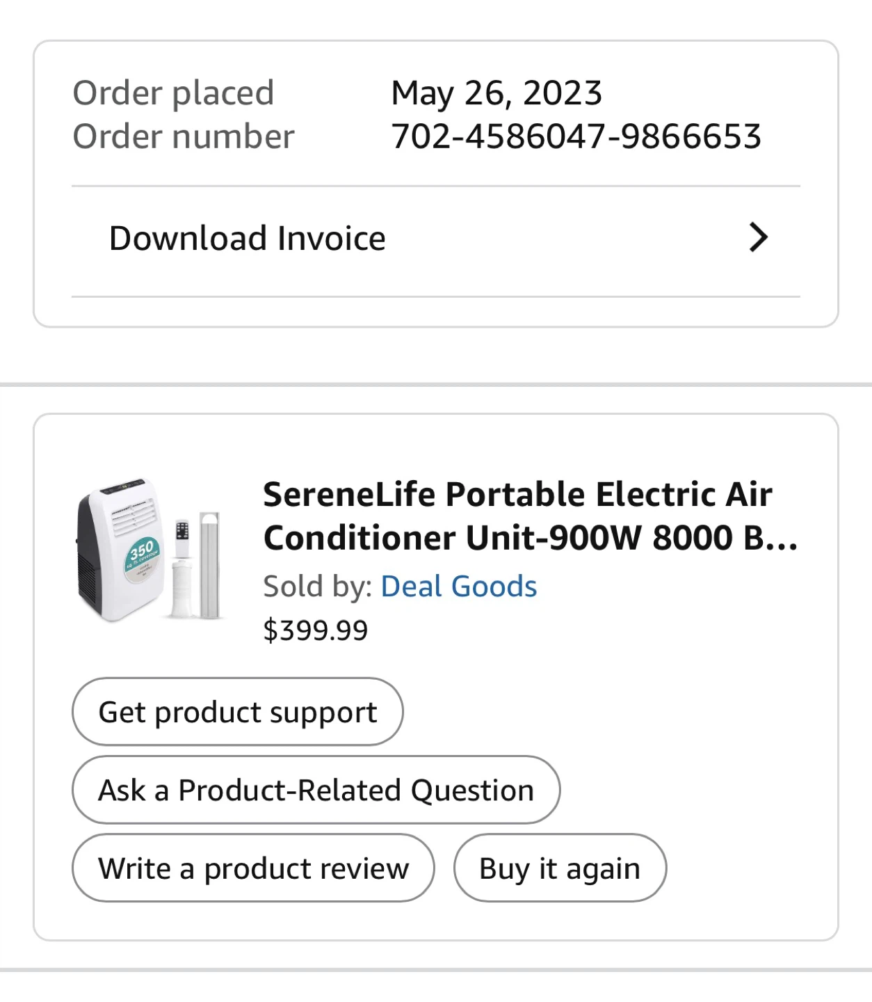 SereneLife Portable Air Conditioner 8000 BTU - photo 2
