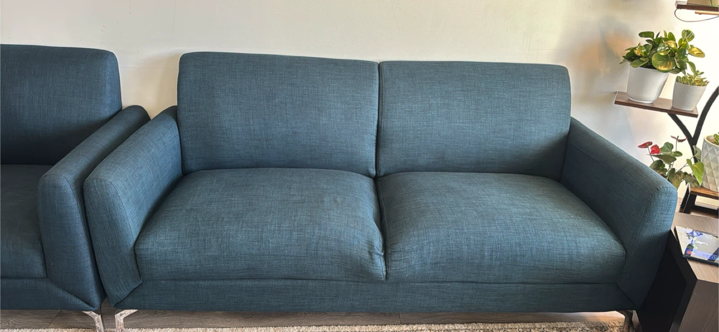 Blue Loveseat Sofa - photo 3