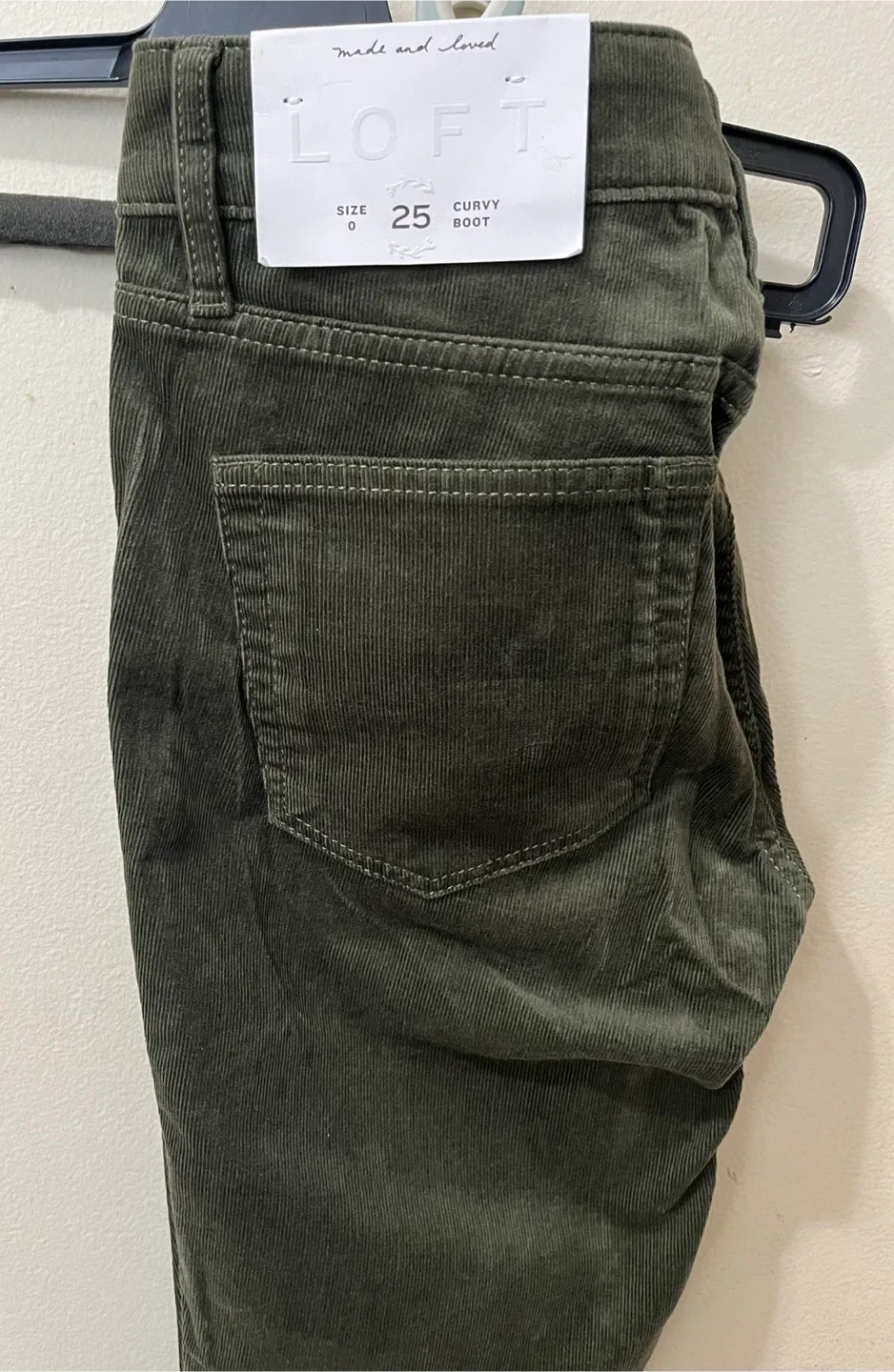 LOFT Olive Green Corduroy Curvy Boot Pants - Size 0/25 image indicator(2)