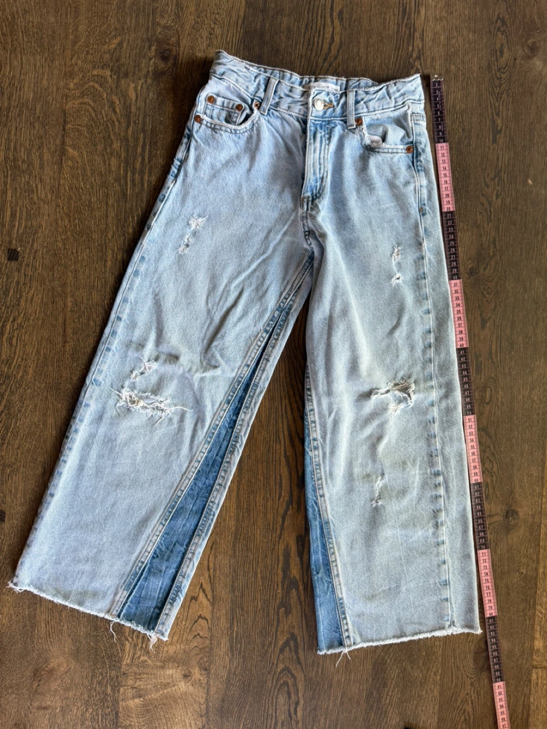 Zara Wide Leg Denim Jeans, Size 10 - photo 4