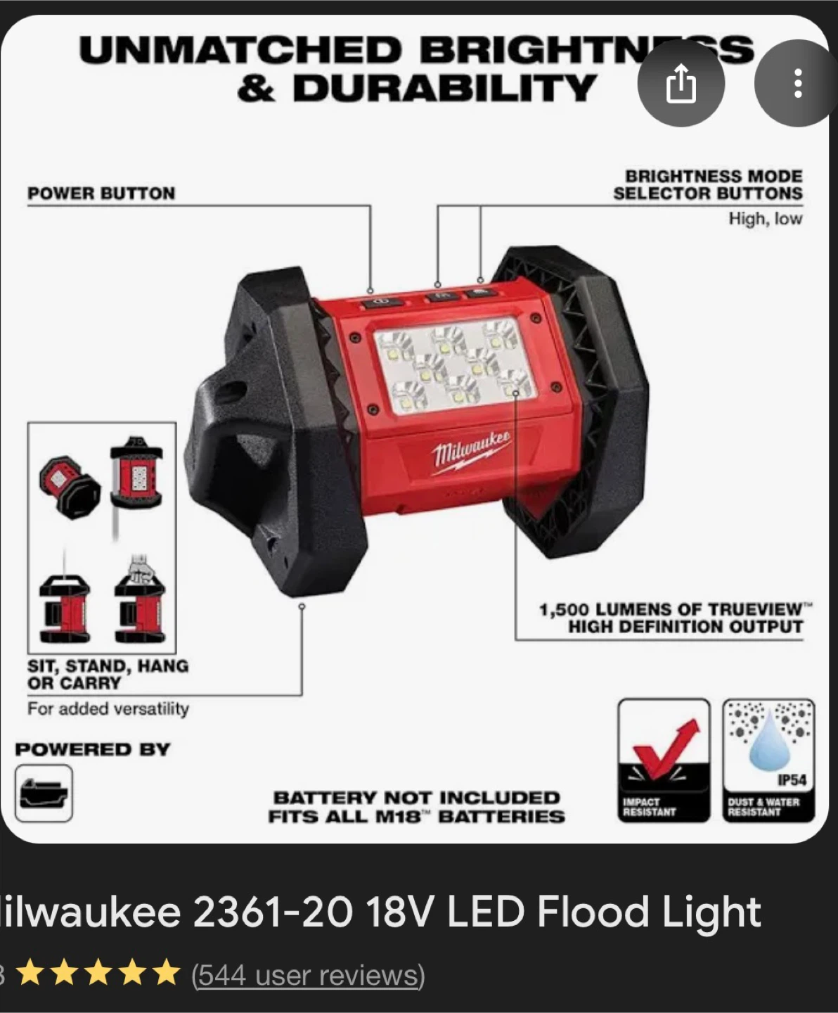 Milwaukee 2361-20 18V LED Flood Light - photo 3