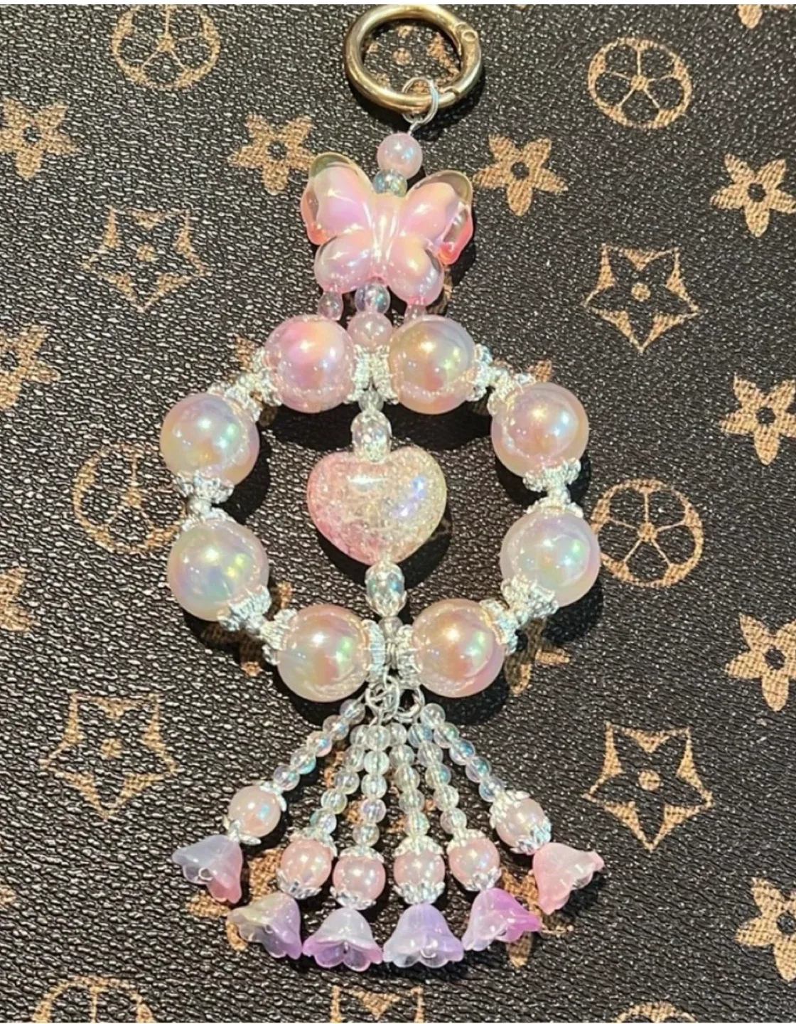 Pink Beaded Pendant