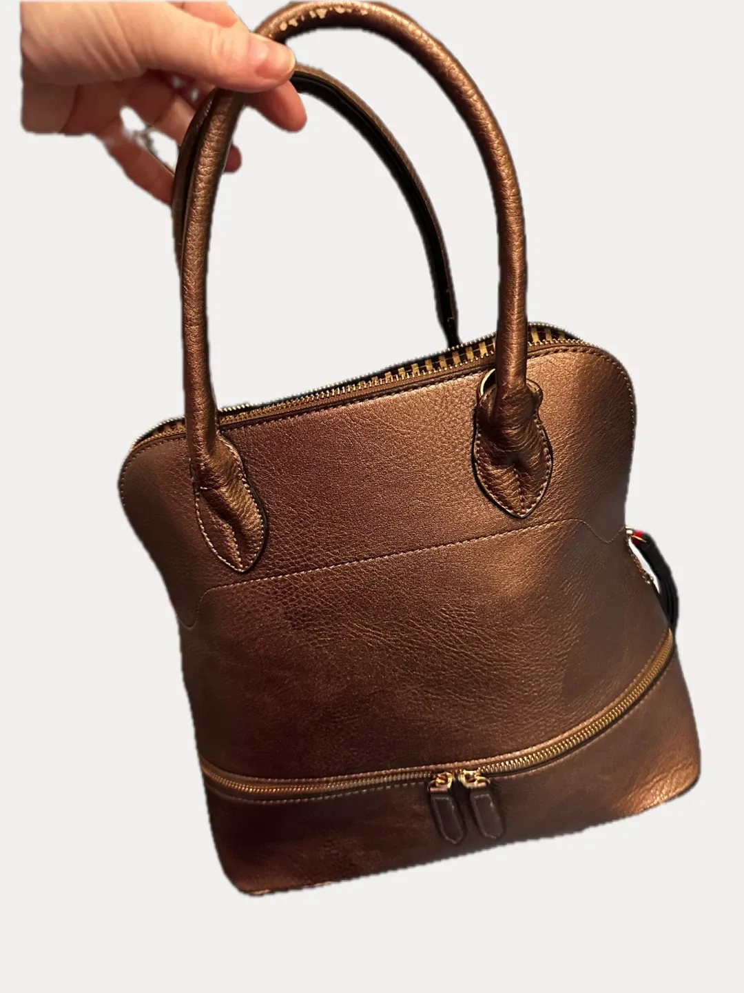 Bronze Handbag with Striped Lining thumbnail