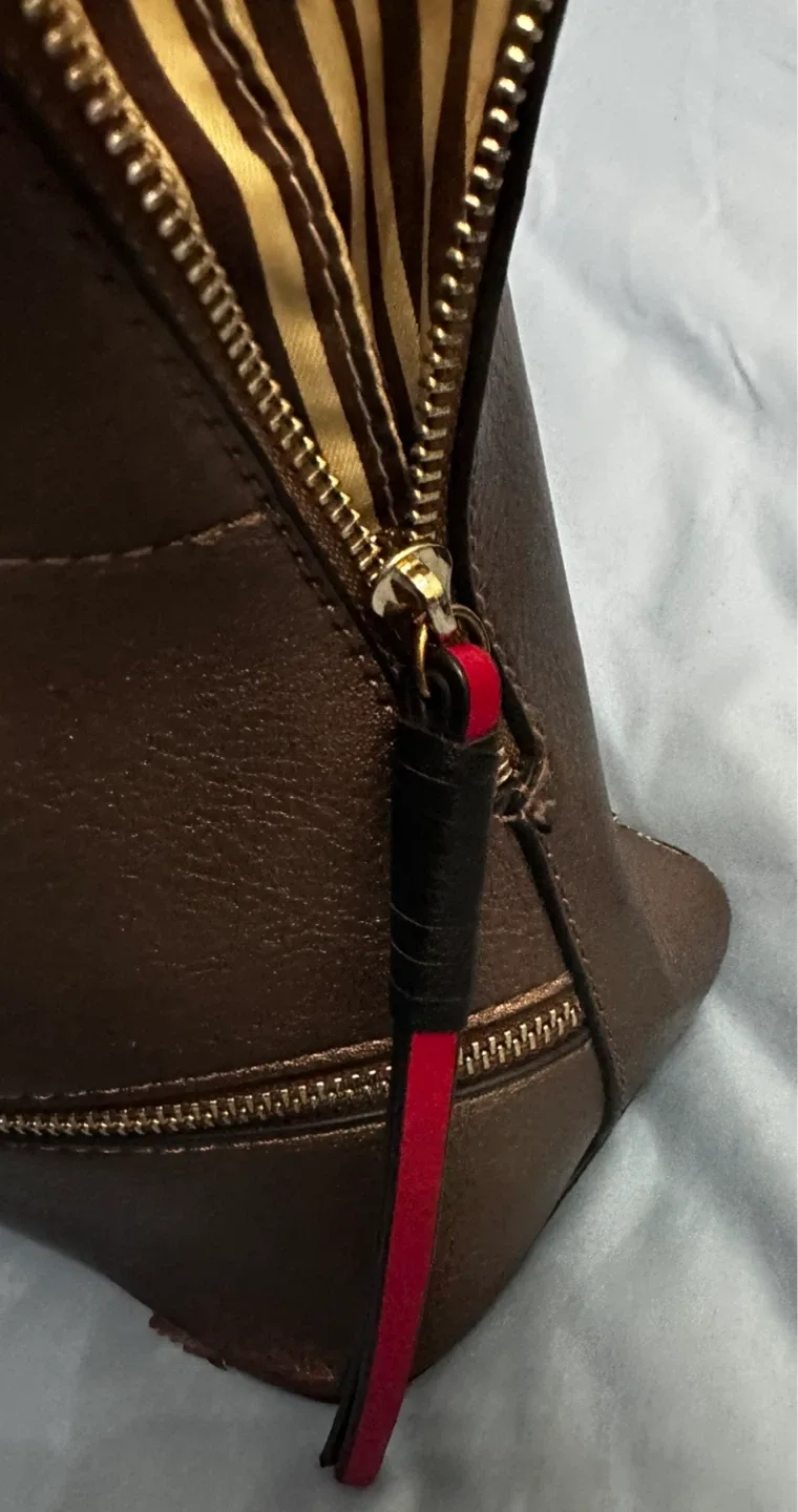 Bronze Handbag with Striped Lining image indicator(4)