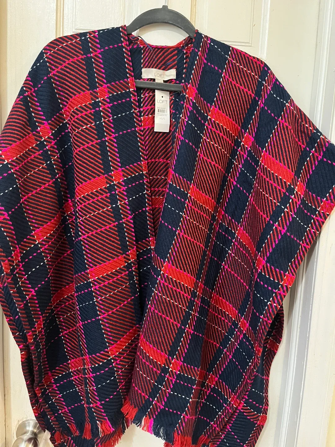 LOFT Plaid Poncho XS/S image indicator(2)