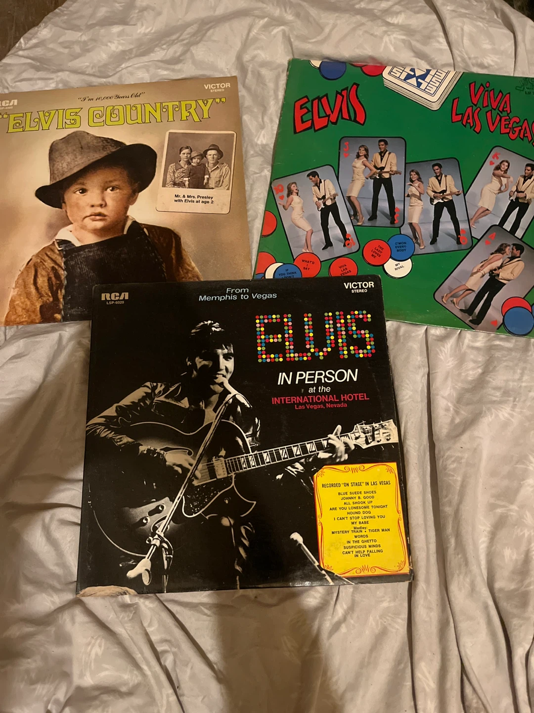 Elvis Vinyl Records - Elvis Country, Viva Las Vegas, In Person