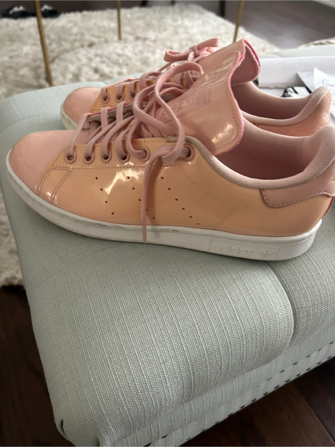 Adidas Stan Smith Pink Patent Leather Sneakers - photo 3