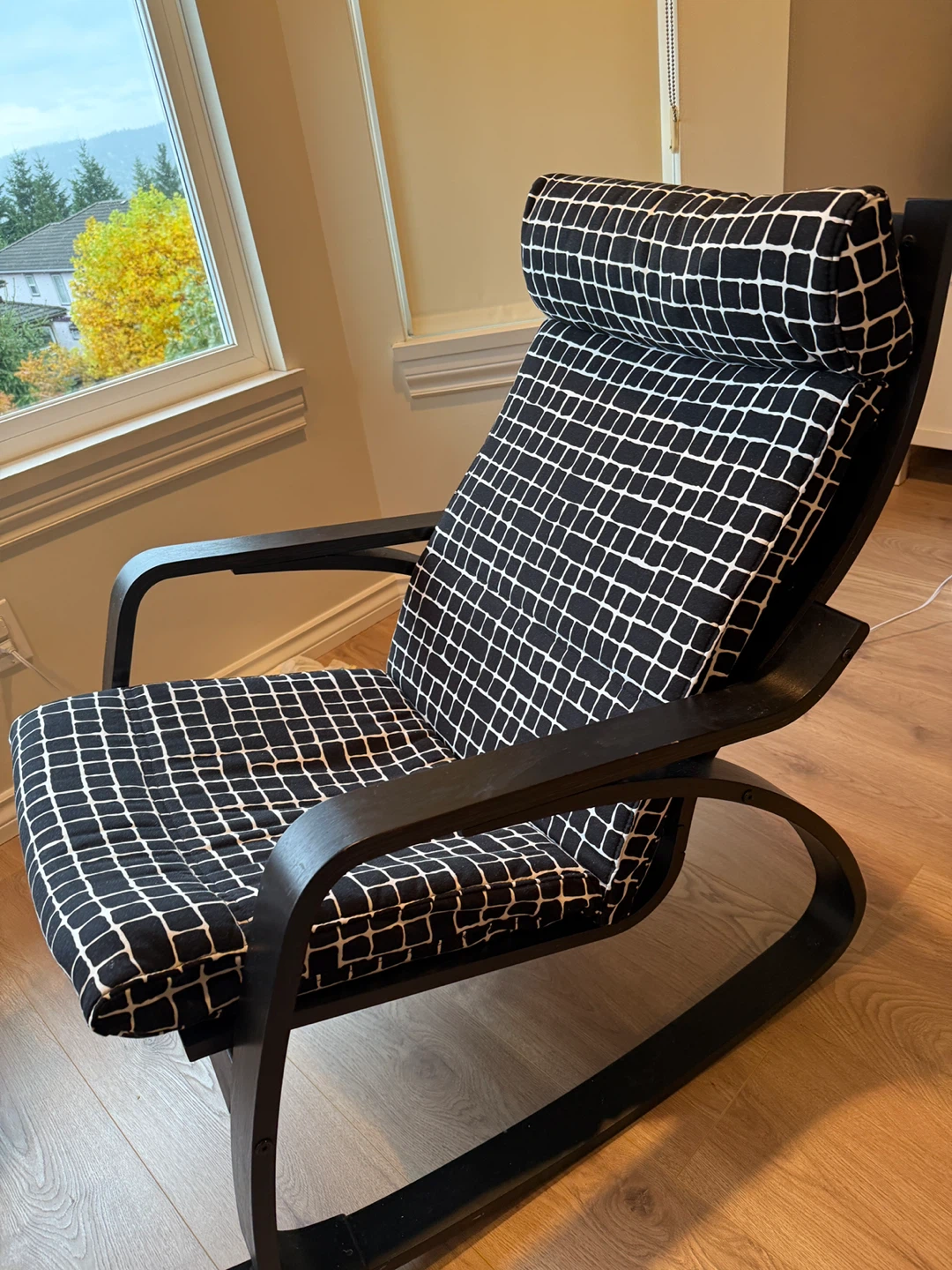 IKEA Poang Rocking Chair - Black & White