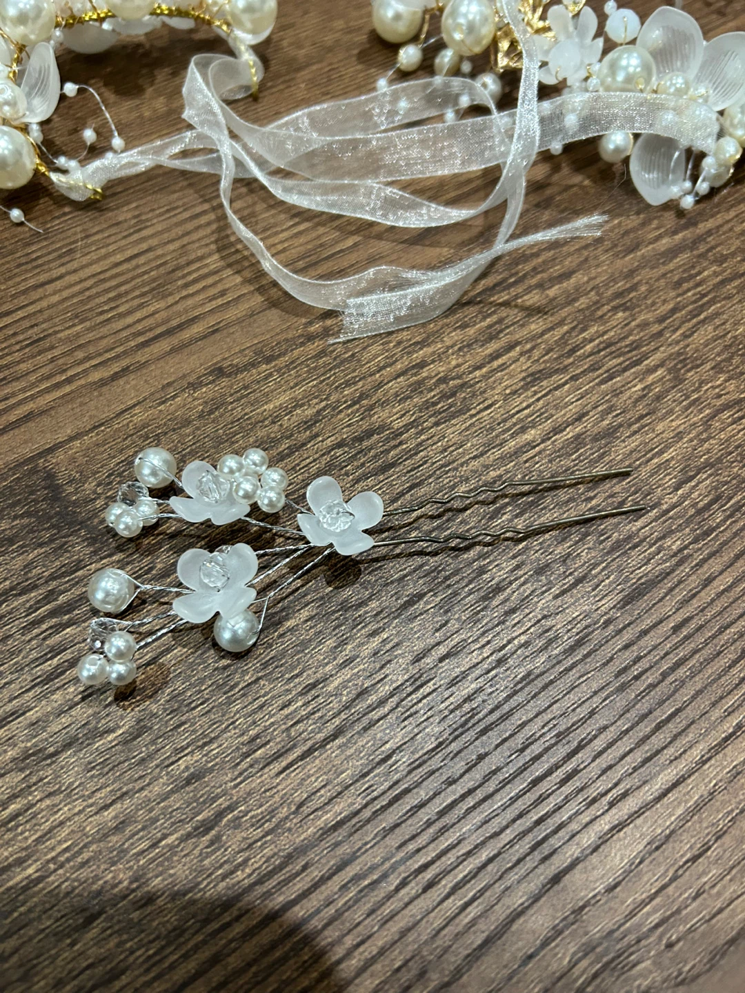 Pearl and Floral Hair Accessories 3 Set - photo 3