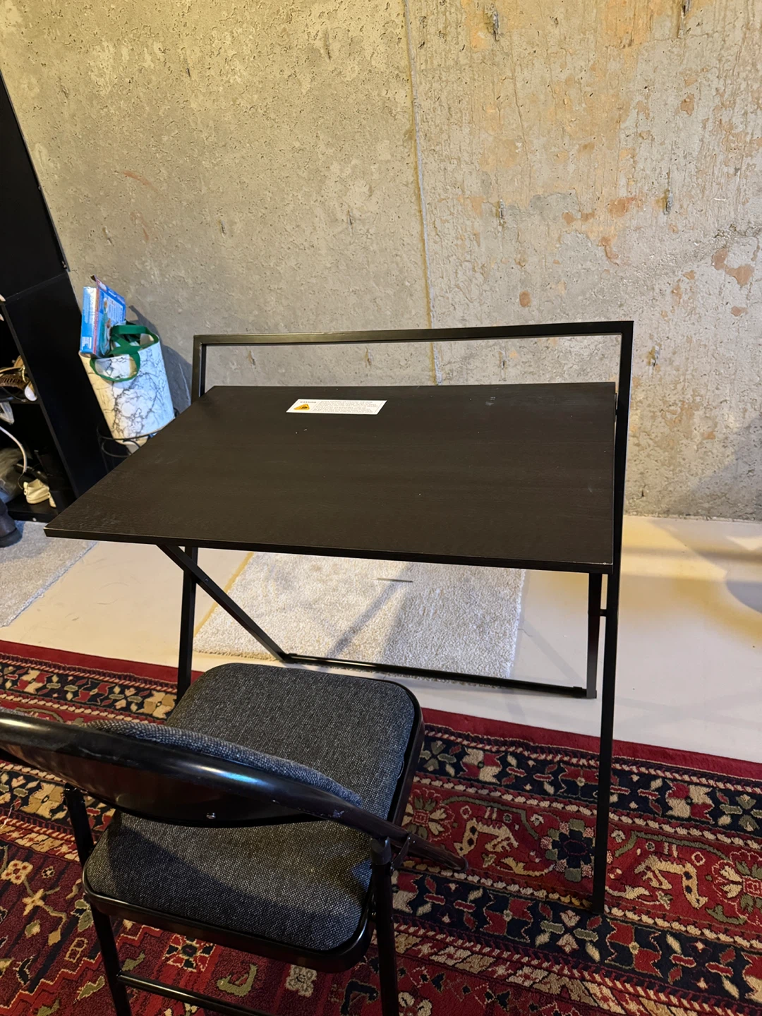 Black Folding Desk and Chair Set