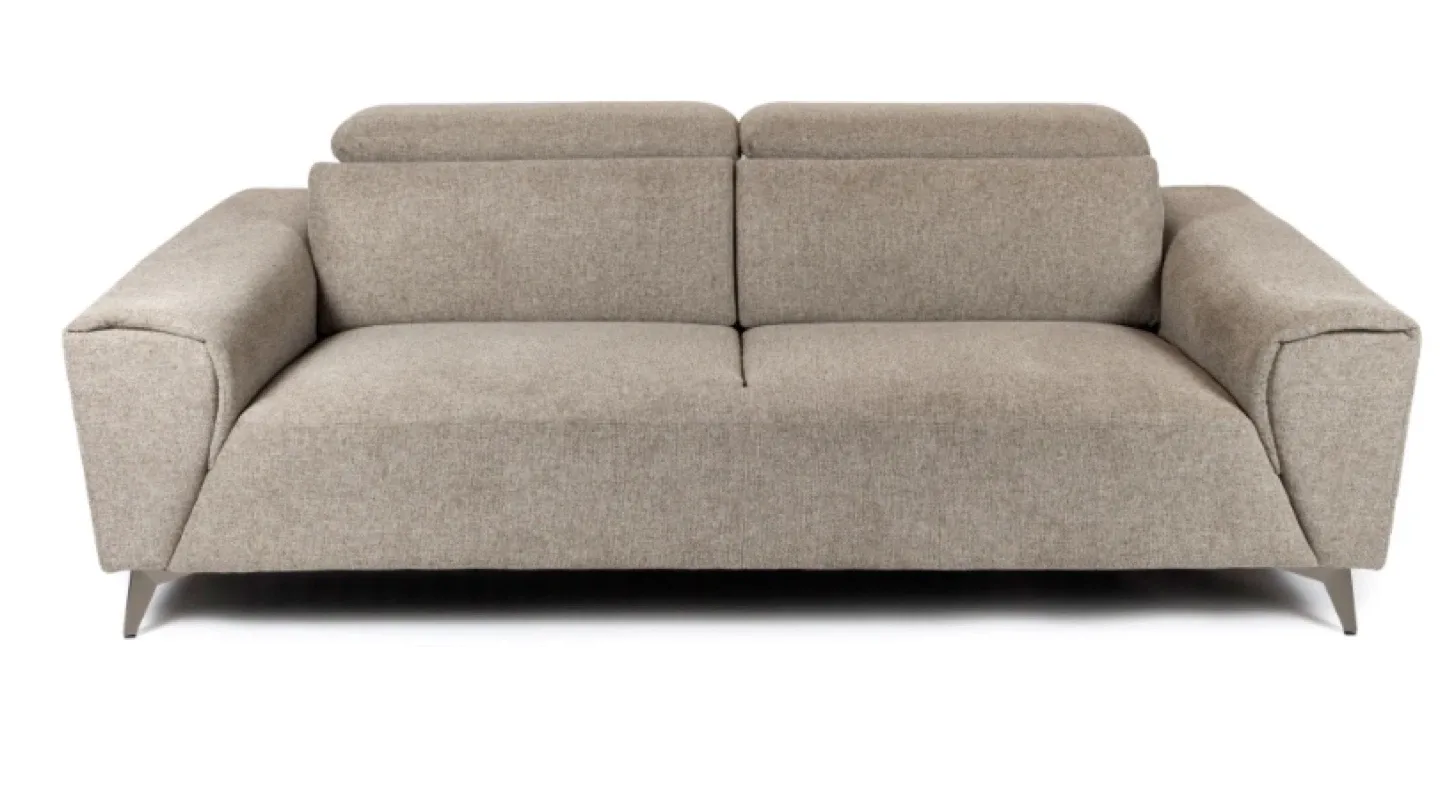 Beige Fabric Sofa Adjustable Head Rest thumbnail