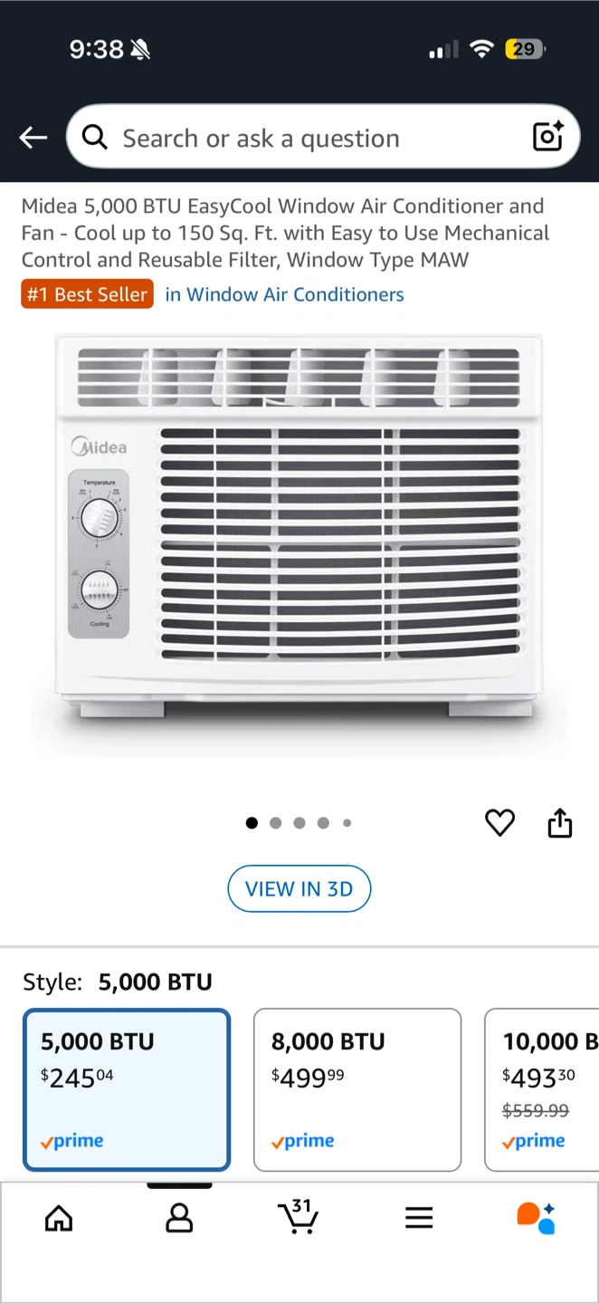Midea 5,000 BTU EasyCool Window Air Conditioner