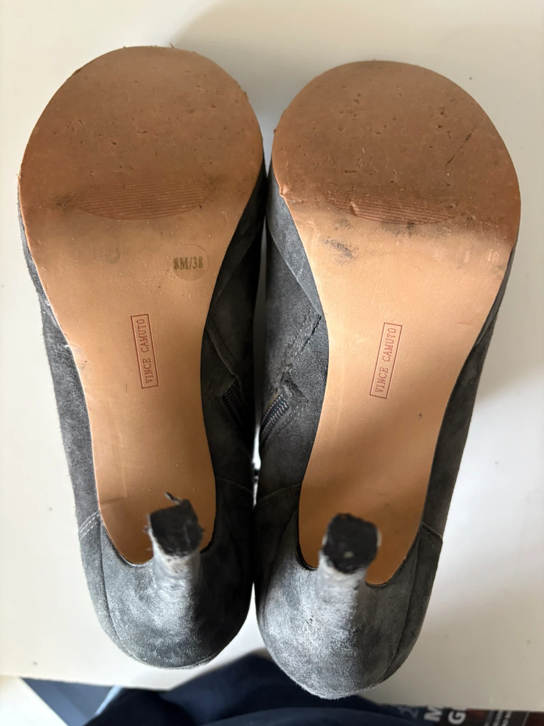 Vince Camuto Elenora Gray Suede Booties - Size 8 - photo 4