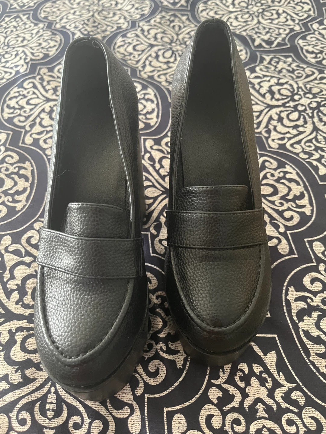 Black Platform Loafers - Size 37
