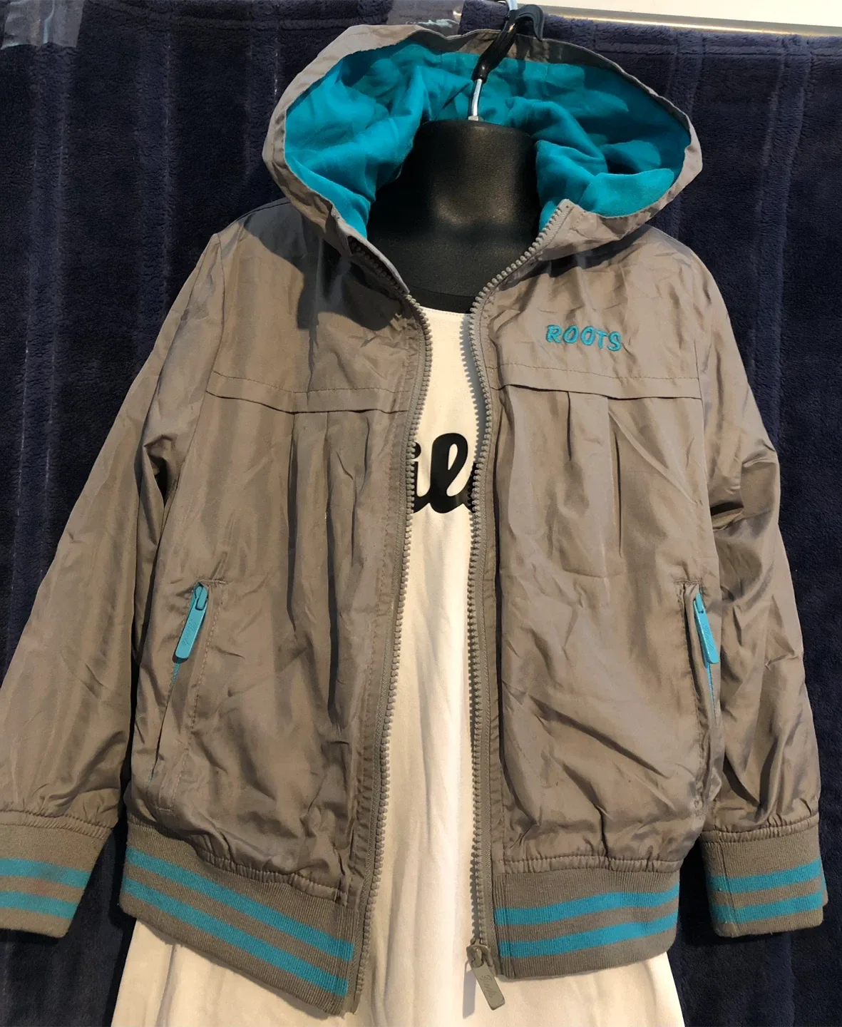 Roots Kids Grey/Blue Jacket - Size S (5-6 yrs) image indicator(2)